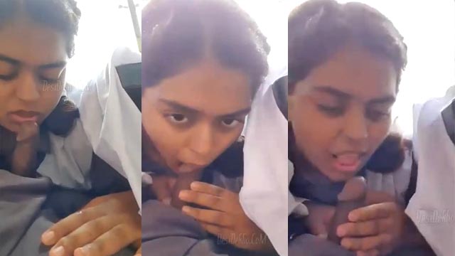 indian desi School Girl Blowjob – in School bus